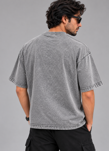 Acid Wash Box Fit Tee