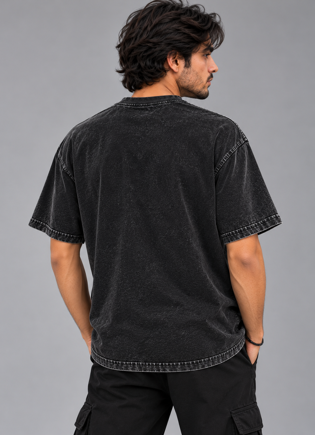 Acid Wash Box Fit Tee