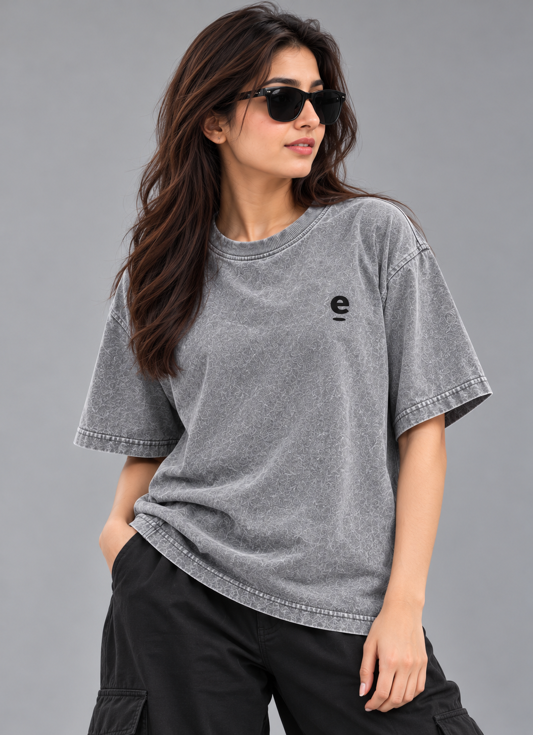 Acid Wash Box Fit Tee