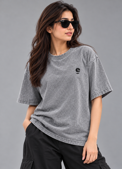Acid Wash Box Fit Tee