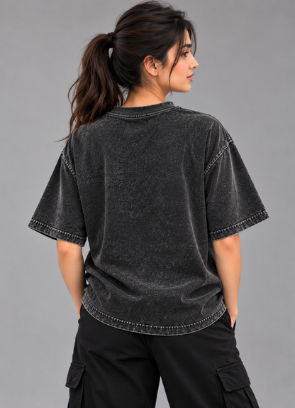 Acid Wash Box Fit Tee