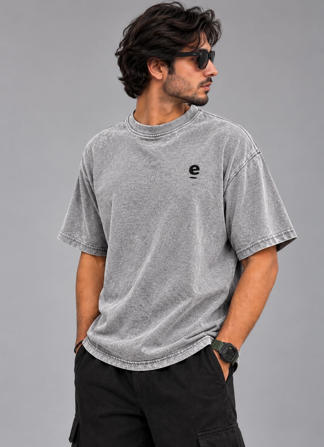 Acid Wash Box Fit Tee