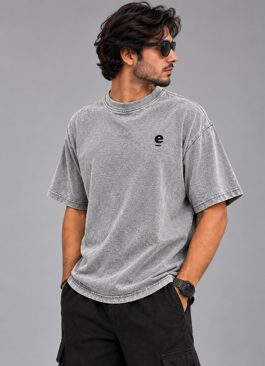 Acid Wash Box Fit Tee