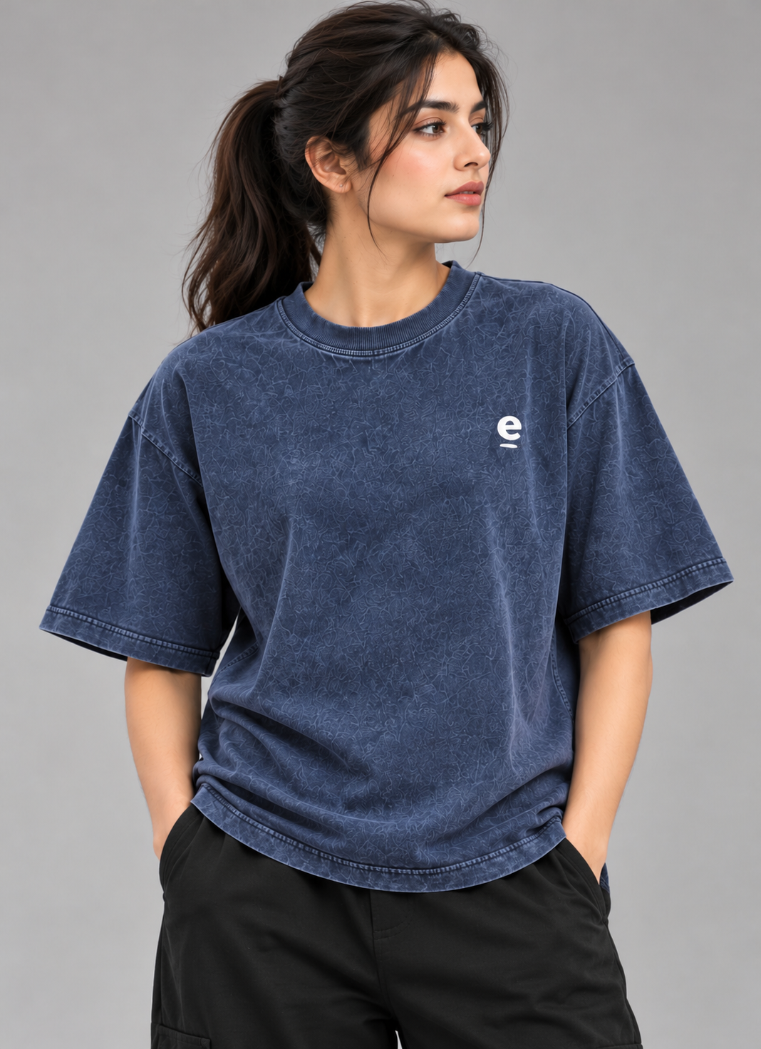 Acid Wash Box Fit Tee