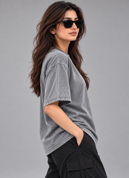 Acid Wash Box Fit Tee